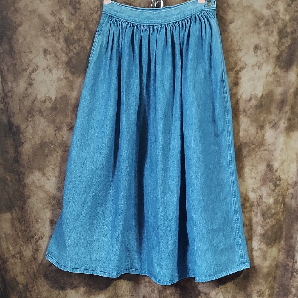 Calvin Klein Circle Skirt Vintage Size 10 Denim Inv 462